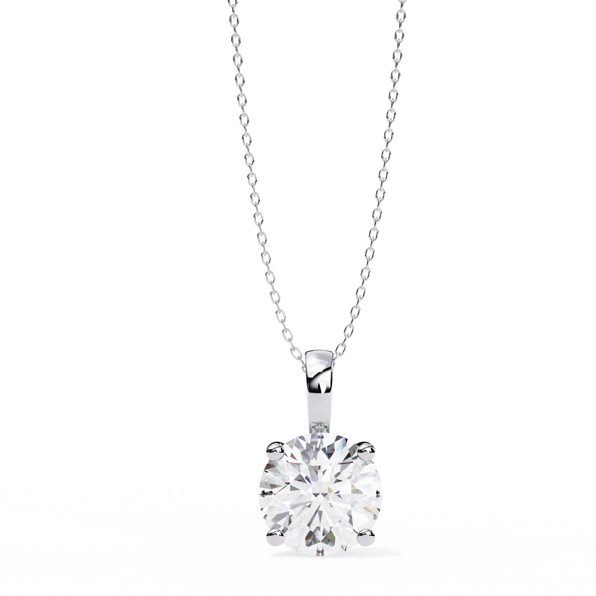 Cindy– Cushion-Cut Solitaire Diamond Pendant with Filigree Basket — diamond pendant necklace — lab grown diamond and natural diamond — 18k white gold — Carat House
