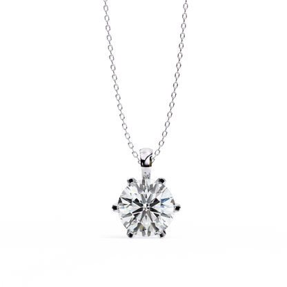Connie – 6-Prong Round Diamond Solitaire Pendant