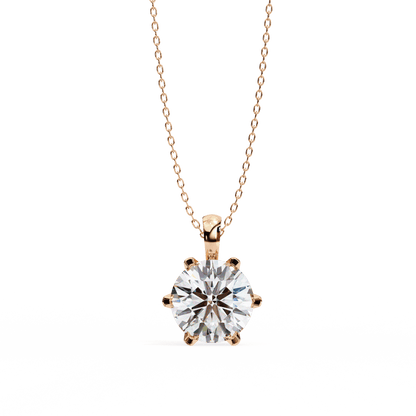 Connie – 6-Prong Round Diamond Solitaire Pendant