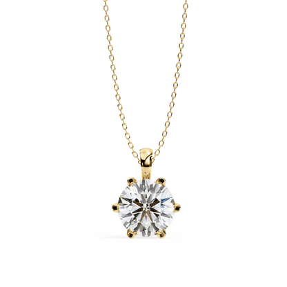 Connie – 6-Prong Round Diamond Solitaire Pendant