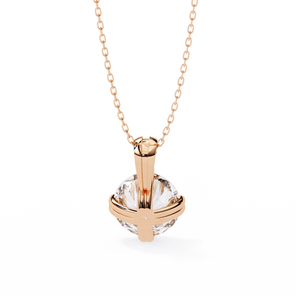 Donna – Round Solitaire Pendant in Compass Double Prong Setting