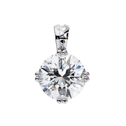 Donna – Round Solitaire Pendant in Compass Double Prong Setting