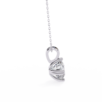 Donna – Round Solitaire Pendant in Compass Double Prong Setting