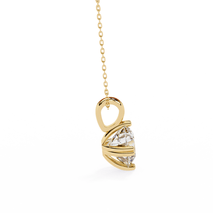Donna – Round Solitaire Pendant in Compass Double Prong Setting