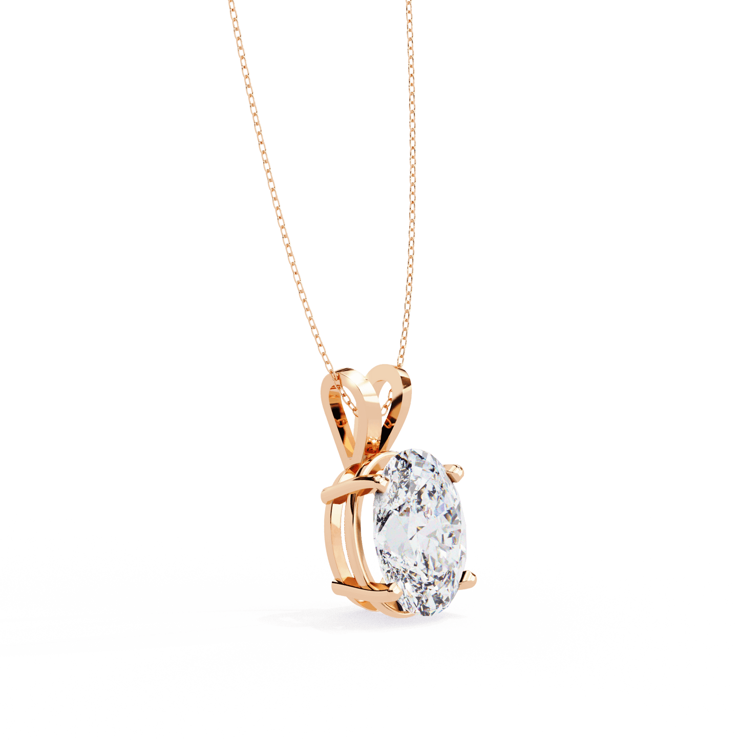 Erica – Oval-Cut Solitaire Diamond Pendant