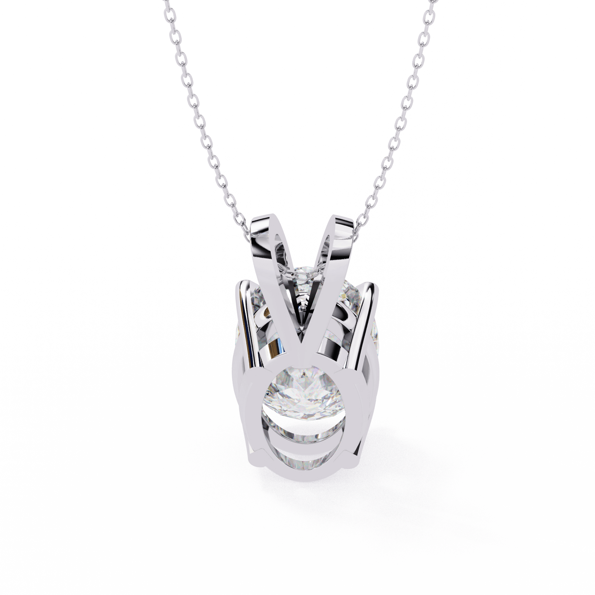 Oval-cut solitaire diamond pendant from Carat House Dubai featuring a sleek, elegant design on a fine chain.