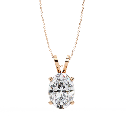 Erica – Oval-Cut Solitaire Diamond Pendant