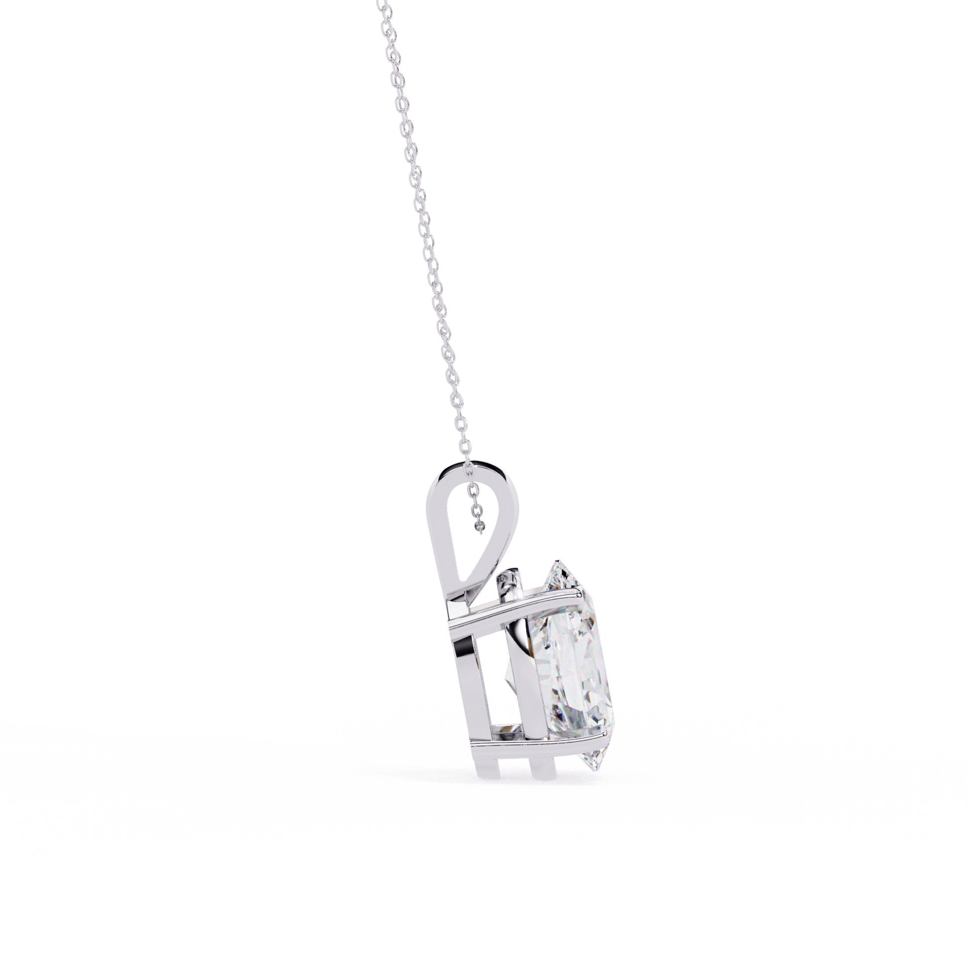 Oval-cut solitaire diamond pendant named Erica, featuring a sparkling diamond set in a sleek pendant design by Carat House Dubai
