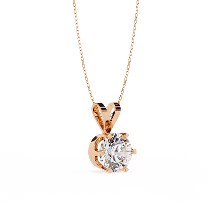Gina - Round-cut Solitaire Pendant in a Classic 6-Prong Setting