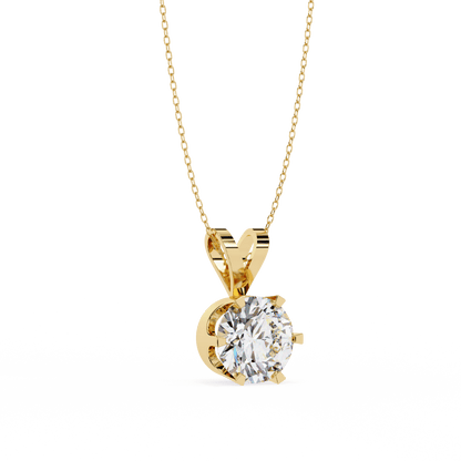 Gina - Round-cut Solitaire Pendant in a Classic 6-Prong Setting