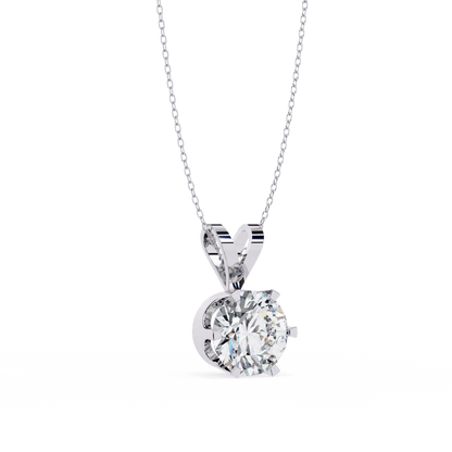 Gina - Round-cut Solitaire Pendant in a Classic 6-Prong Setting