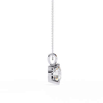 Hailey - Half Bezel Round Diamond Pendant
