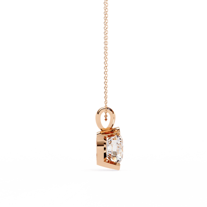 Hailey - Half Bezel Round Diamond Pendant