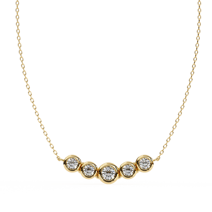 Heather – Graduated Bezel-Set Diamond Bar Necklace