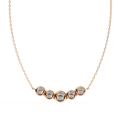 Heather – Graduated Bezel-Set Diamond Bar Necklace