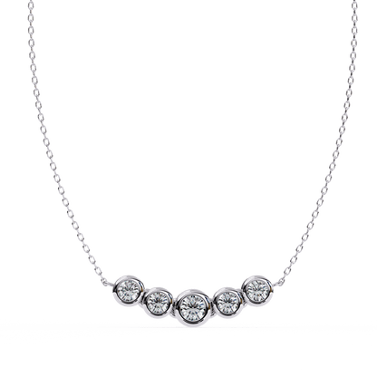 Heather – Graduated Bezel-Set Diamond Bar Necklace