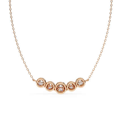 Heather – Graduated Bezel-Set Diamond Bar Necklace