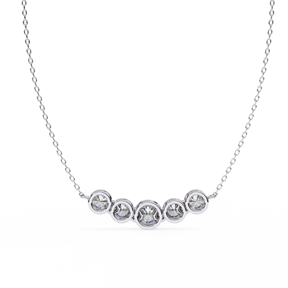 Heather – Graduated Bezel-Set Diamond Bar Necklace
