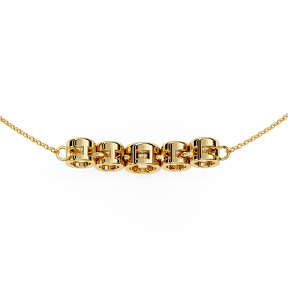 Heather – Graduated Bezel-Set Diamond Bar Necklace