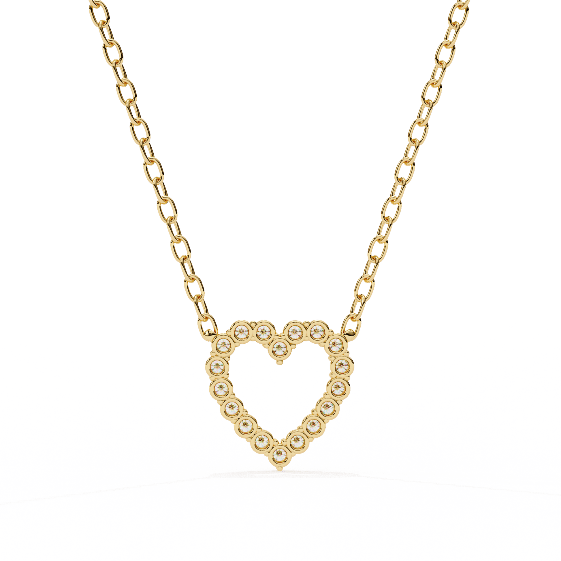 Heart-shaped diamond pendant named Janice featuring sparkling diamonds, crafted by Carat House Dubai.