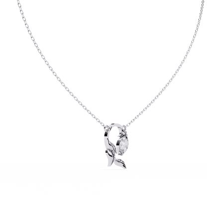 Elowen – Marquise Diamond Sculpted Leaf Pendant