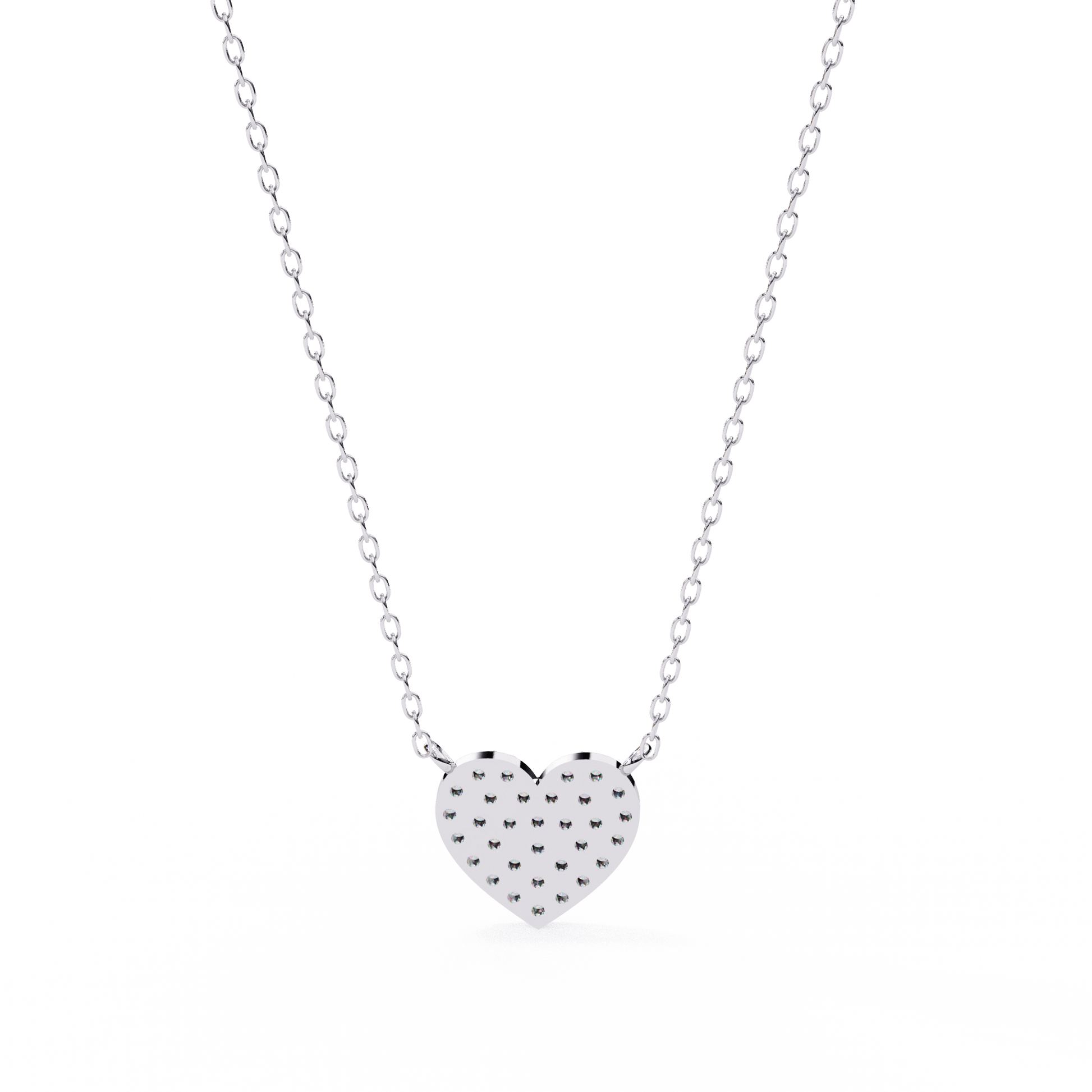 Kaitlyn pave heart diamond pendant by Carat House Dubai featuring a sparkling diamond heart necklace.