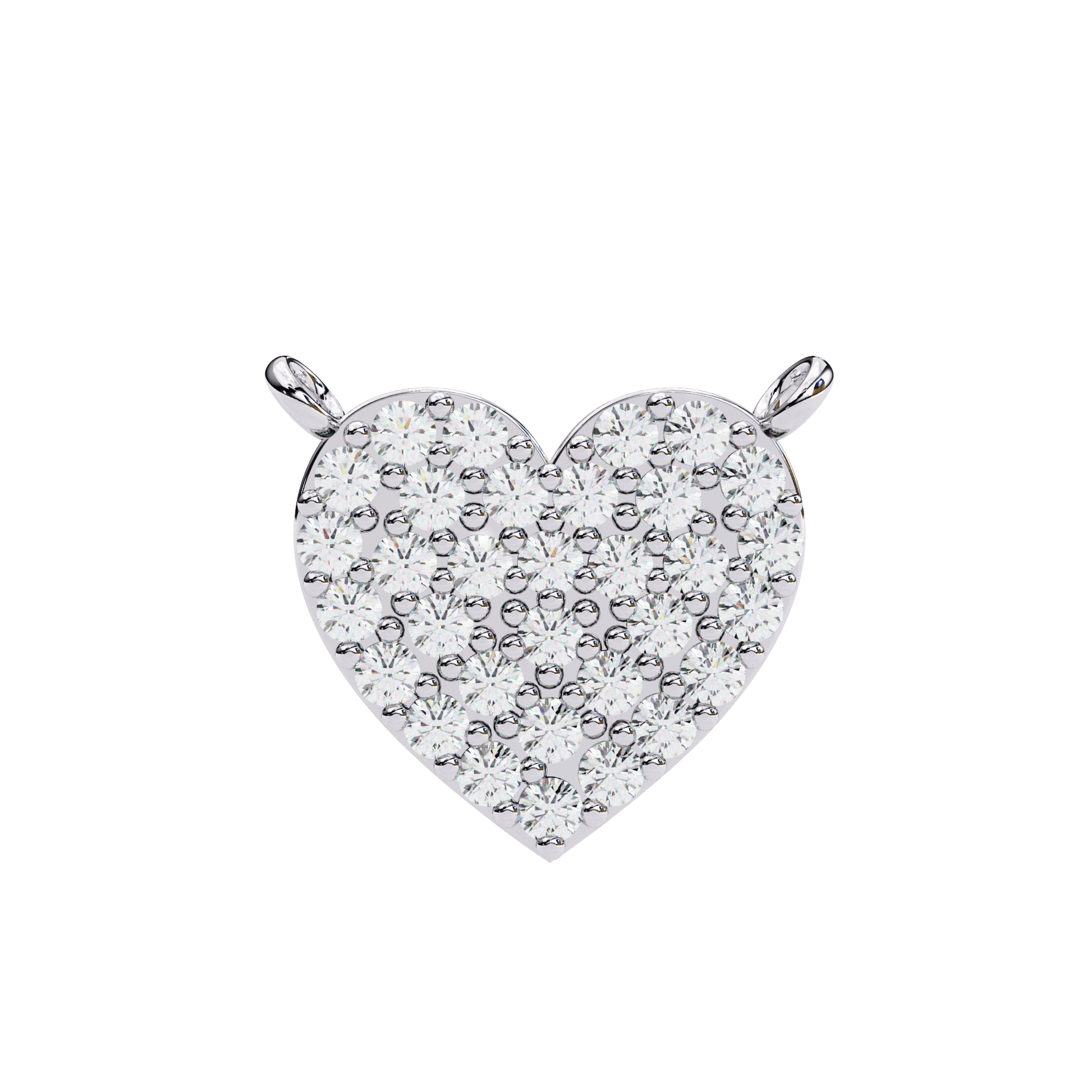 Kaitlyn pave heart diamond pendant by Carat House Dubai featuring sparkling diamonds on a delicate chain.