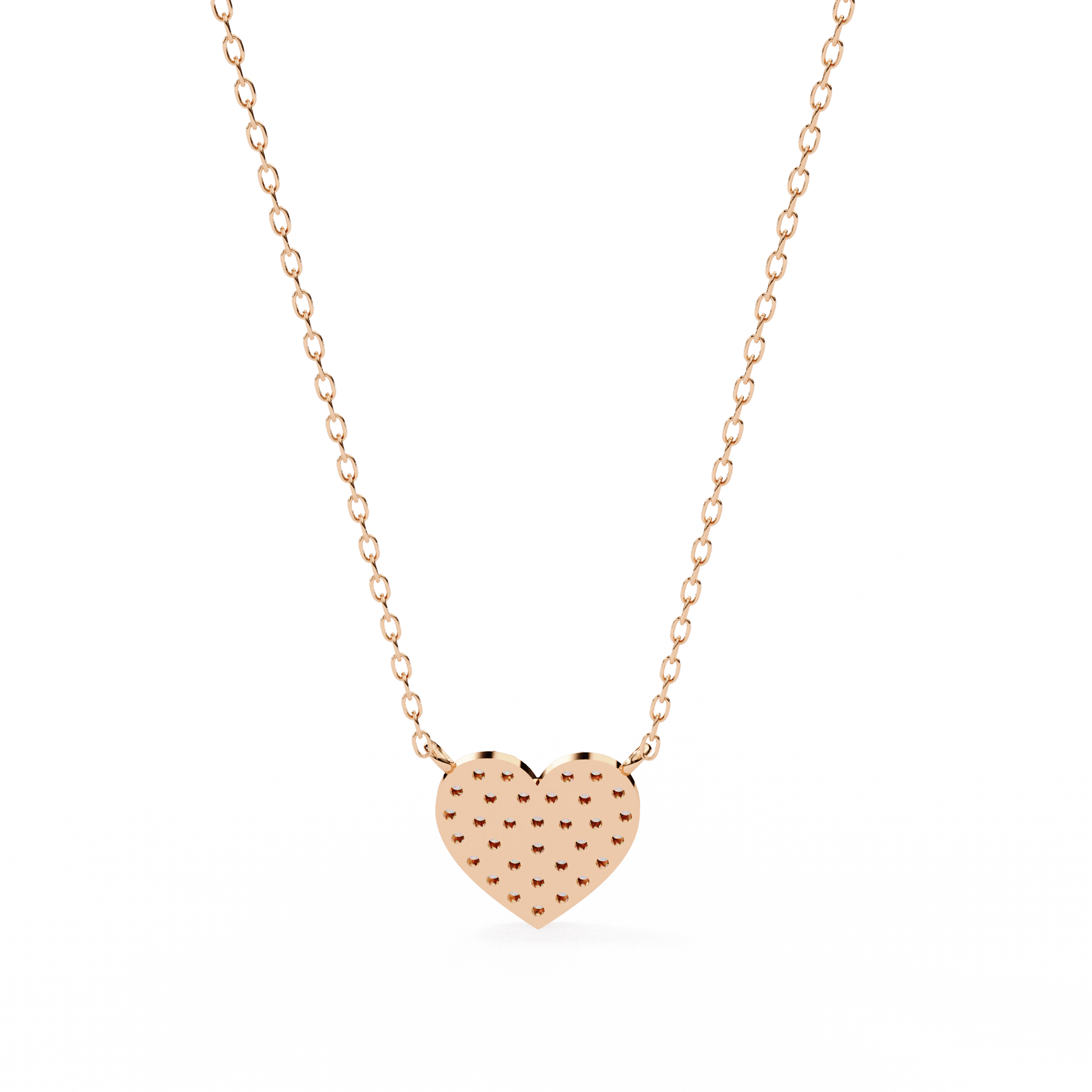 Kaitlyn pave heart diamond pendant by Carat House Dubai, featuring a sparkling heart-shaped diamond pendant on a delicate chain