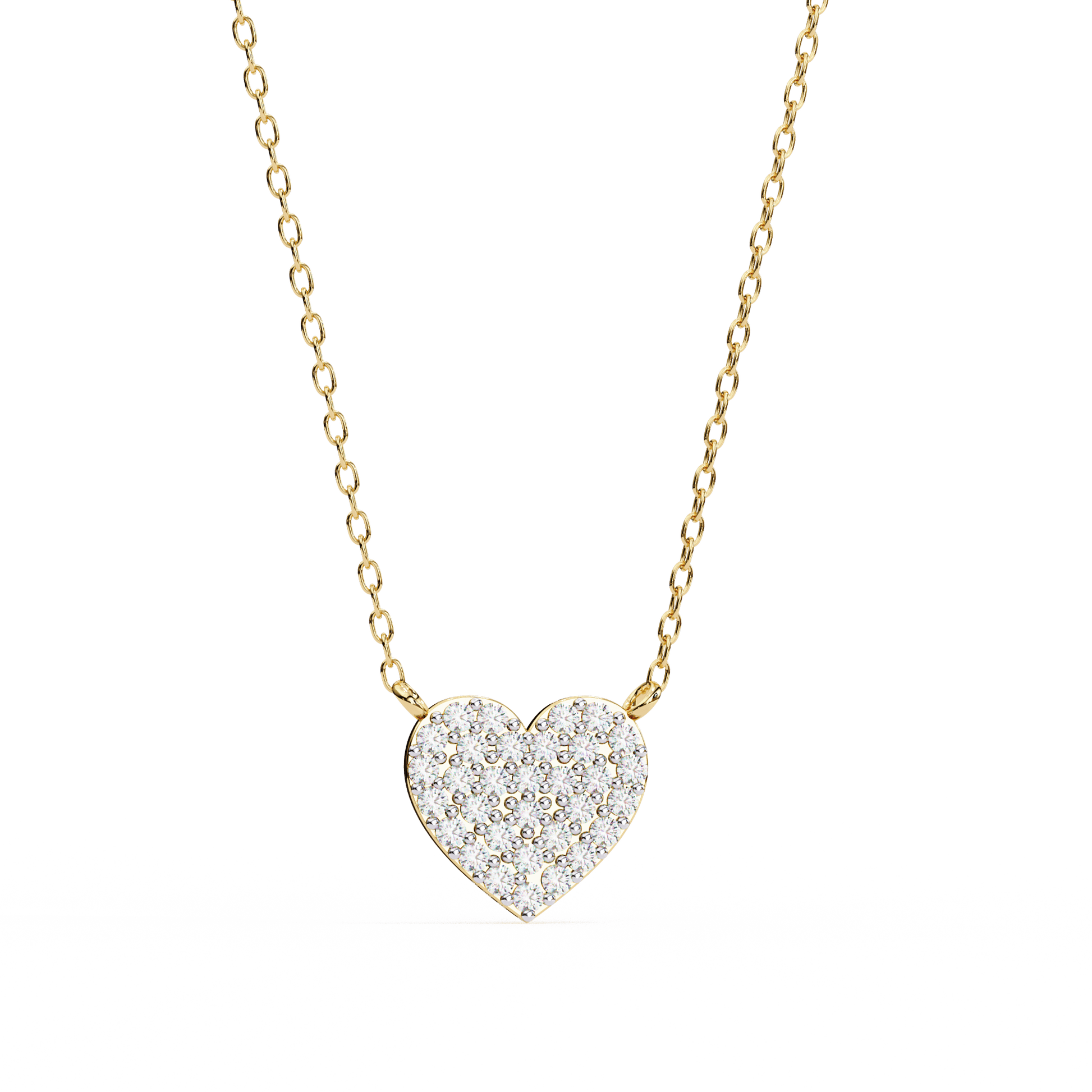 Kaitlyn pave heart diamond pendant by Carat House Dubai featuring a sparkling diamond heart design on a delicate chain