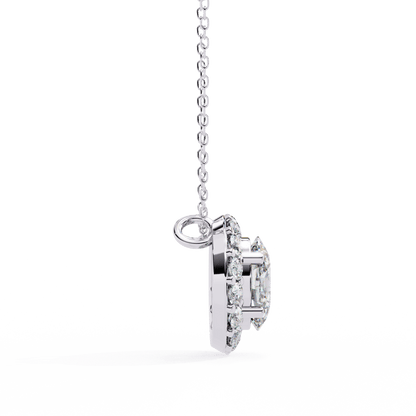 Kylie – Oval Diamond Halo Pendant