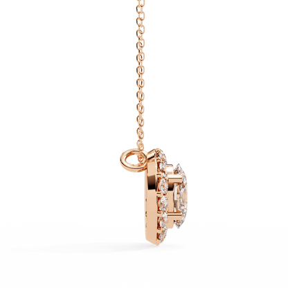 Kylie – Oval Diamond Halo Pendant
