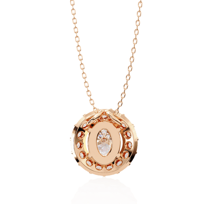 Kylie – Oval Diamond Halo Pendant