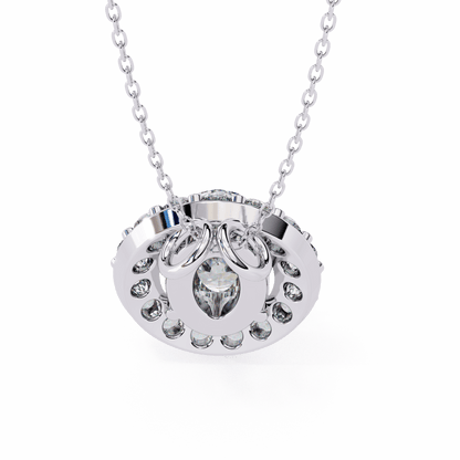 Kylie – Oval Diamond Halo Pendant