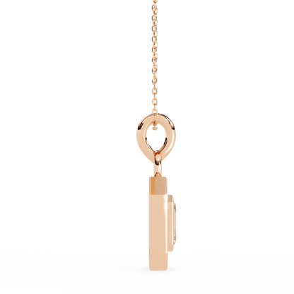 Lauren – Emerald-Cut Halo Pendant