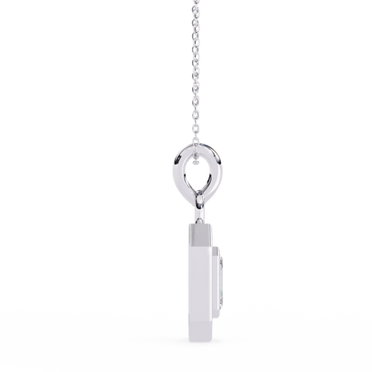 Lauren – Emerald-Cut Halo Pendant