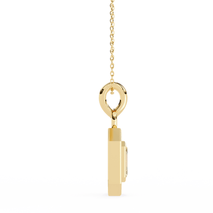Lauren – Emerald-Cut Halo Pendant