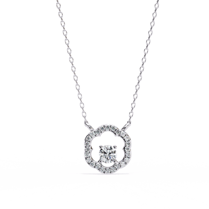 Marcia – Petal Halo Accent Diamond Pendant