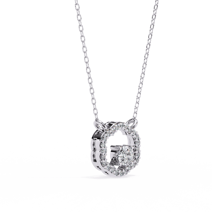 Marcia – Petal Halo Accent Diamond Pendant