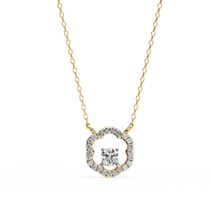 Marcia – Petal Halo Accent Diamond Pendant