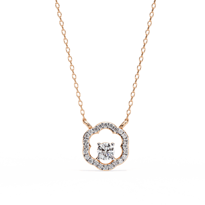 Marcia – Petal Halo Accent Diamond Pendant