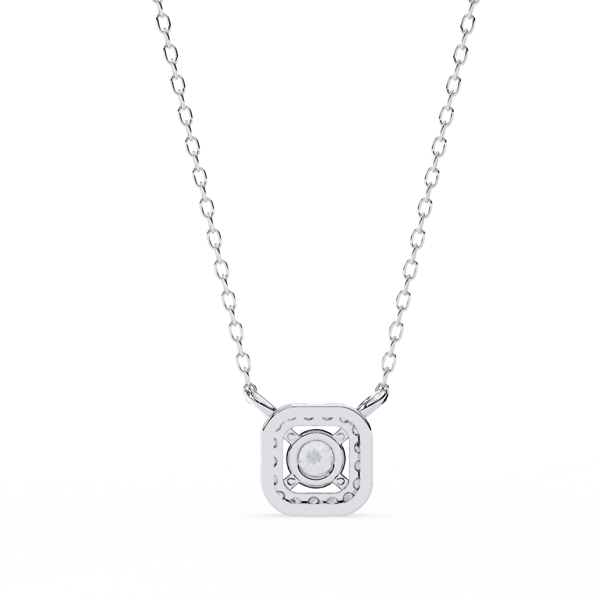 Carat House Dubai Mandy Halo Diamond Pendant featuring a sparkling diamond surrounded by a delicate halo setting.