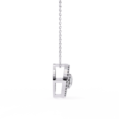 Milena - Marquise Halo Round Diamond Pendant