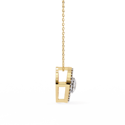 Milena - Marquise Halo Round Diamond Pendant