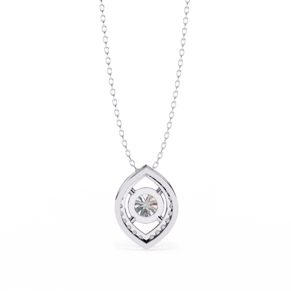 Milena - Marquise Halo Round Diamond Pendant
