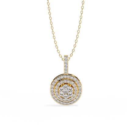 Neha – Illusion Cluster Double Halo Pendant