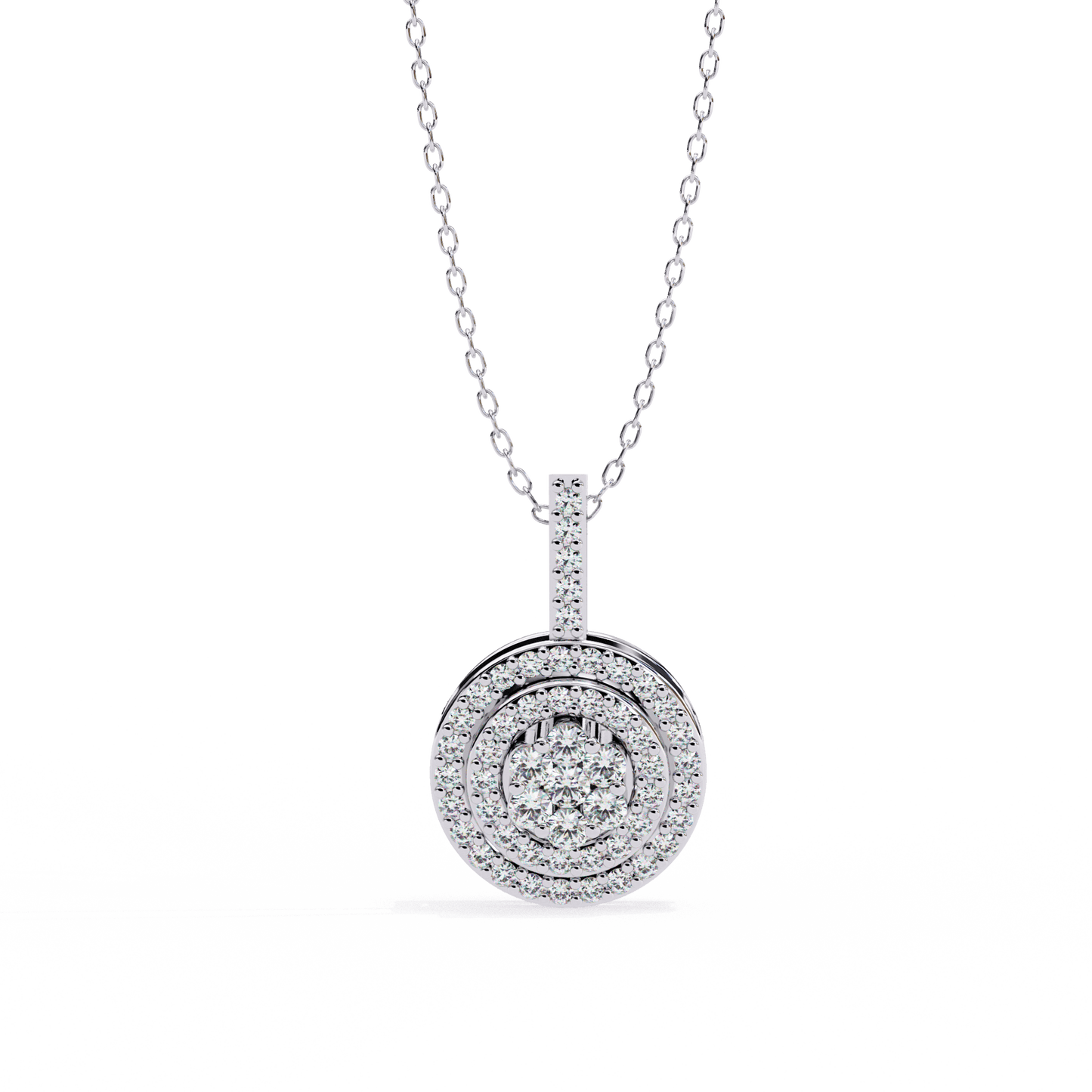 Neha – Illusion Cluster Double Halo Pendant