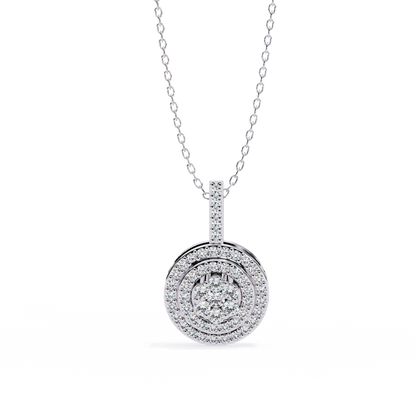 Neha – Illusion Cluster Double Halo Pendant