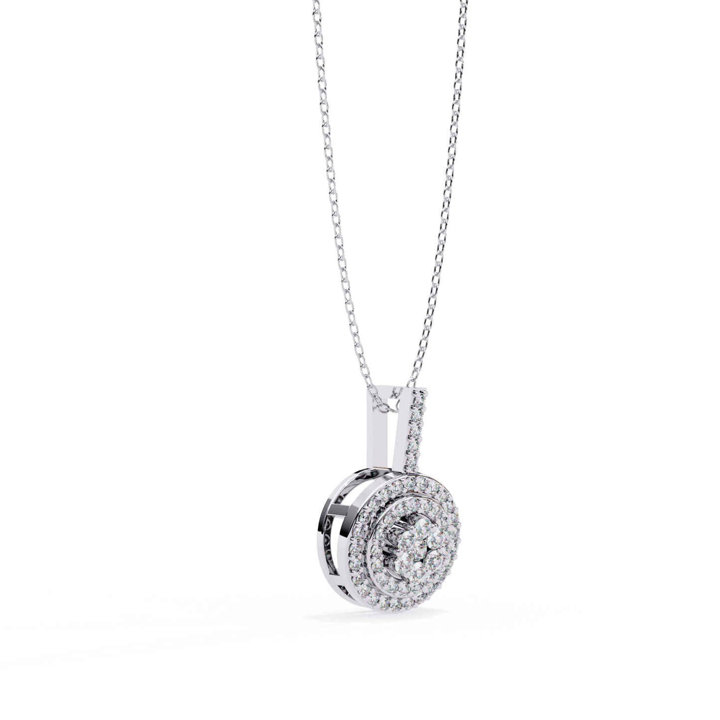 Neha – Illusion Cluster Double Halo Pendant