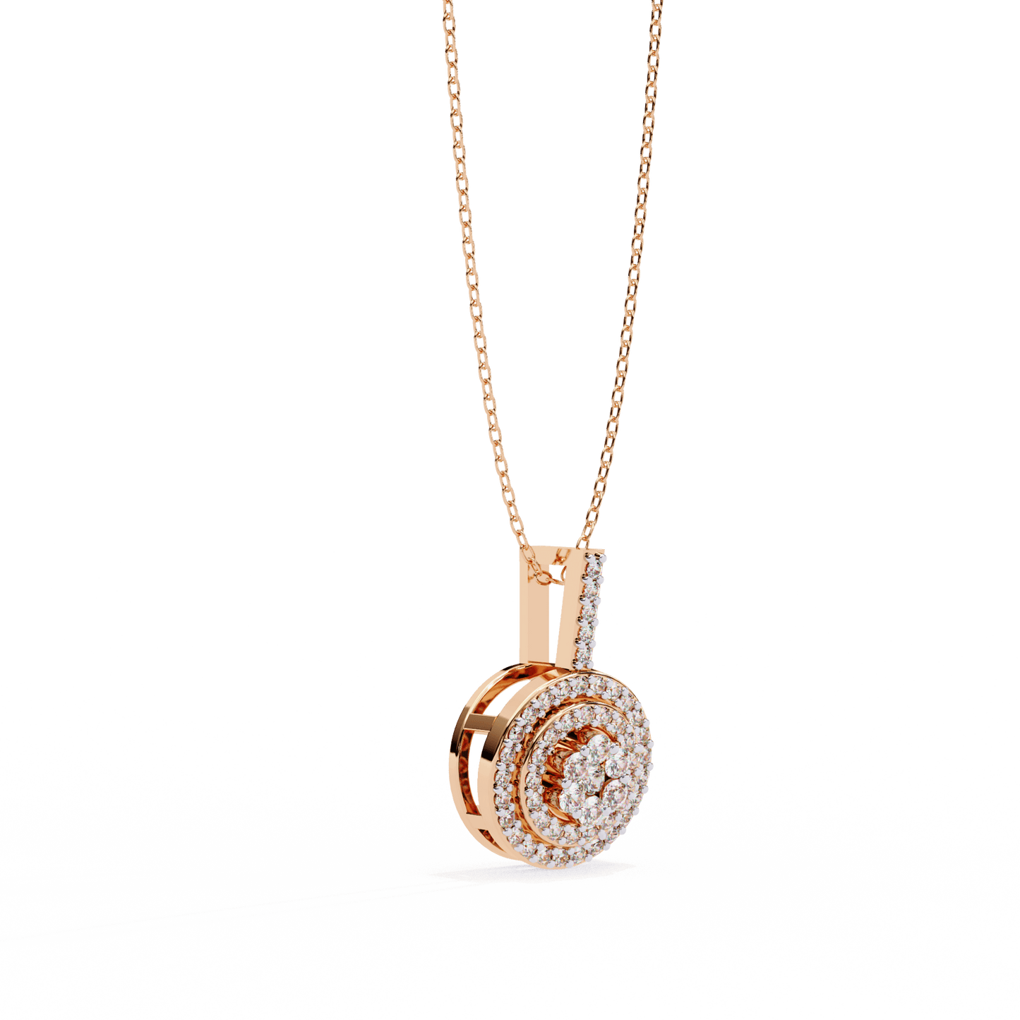 Neha – Illusion Cluster Double Halo Pendant