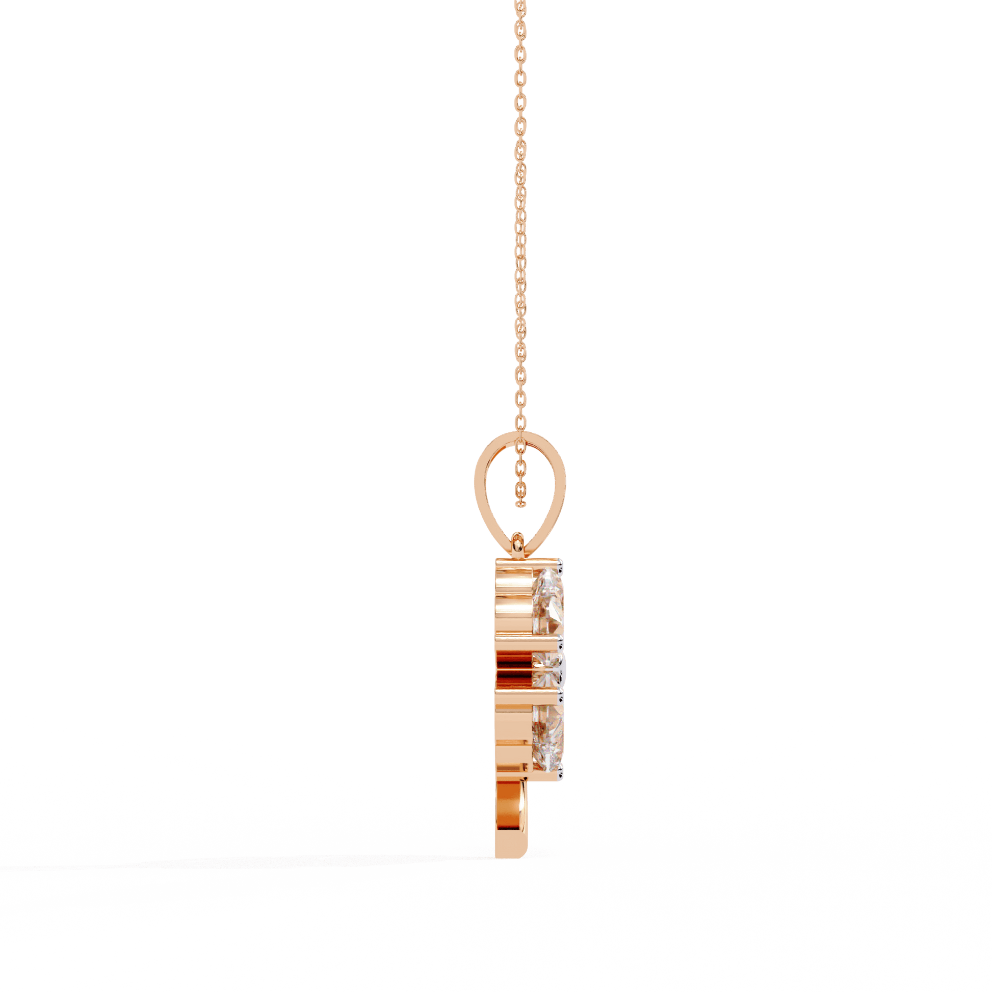 Diamond pendant featuring a lucky clover design by Carat House Dubai, showcasing sparkling diamonds on a delicate chain.